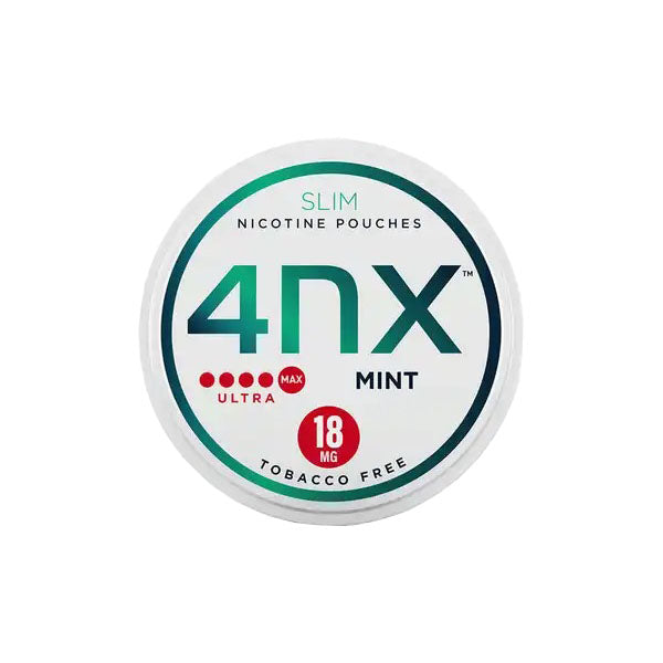 4NX 18mg Mint Slim Nicotine Pouches 5 x 20 Pouches