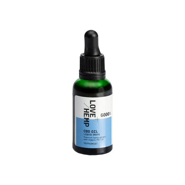 Love Hemp 6000mg Peppermint 20% CBD Oil Drops - 30ml