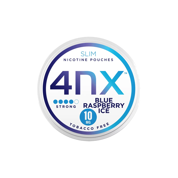 4NX 10mg Blue Raspberry Ice Slim Nicotine Pouches - 20 Pouches