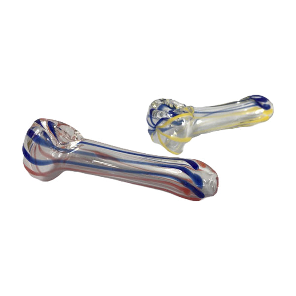 12 x Mix Rainbow Colour Smoking Glass Spoon Pipe - IP2.5