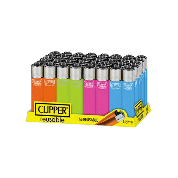 40 Clipper CP11RH Classic Flint Fluo Branded Refillable Lighters - CL1C103UKH