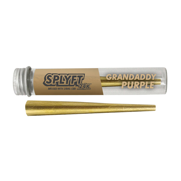 SPLYFT 24K Gold Edition 25mg CBD Infused Cones  Granddaddy Purple
